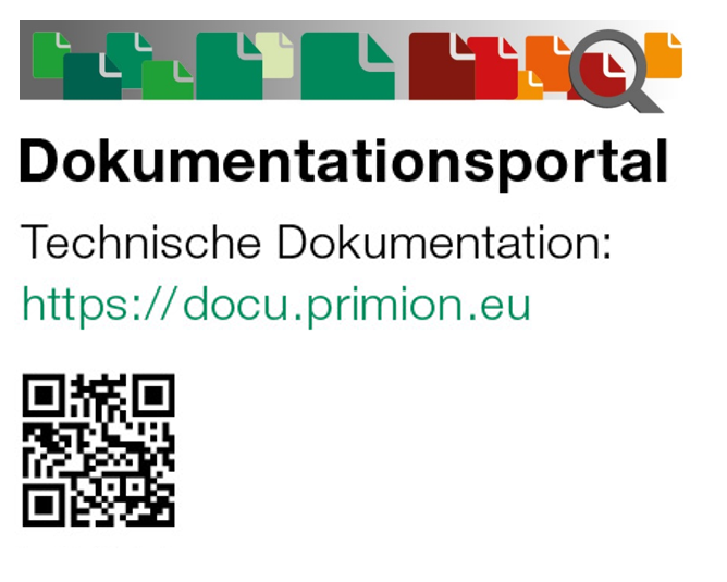 Primion Produktbeilegekarte für technische Dokumentation